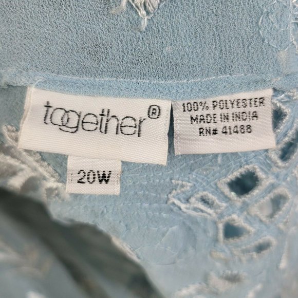 New Together Plus size 20W Evening Jacket Beaded Dressy Topper light blue *flaw - Picture 6 of 7